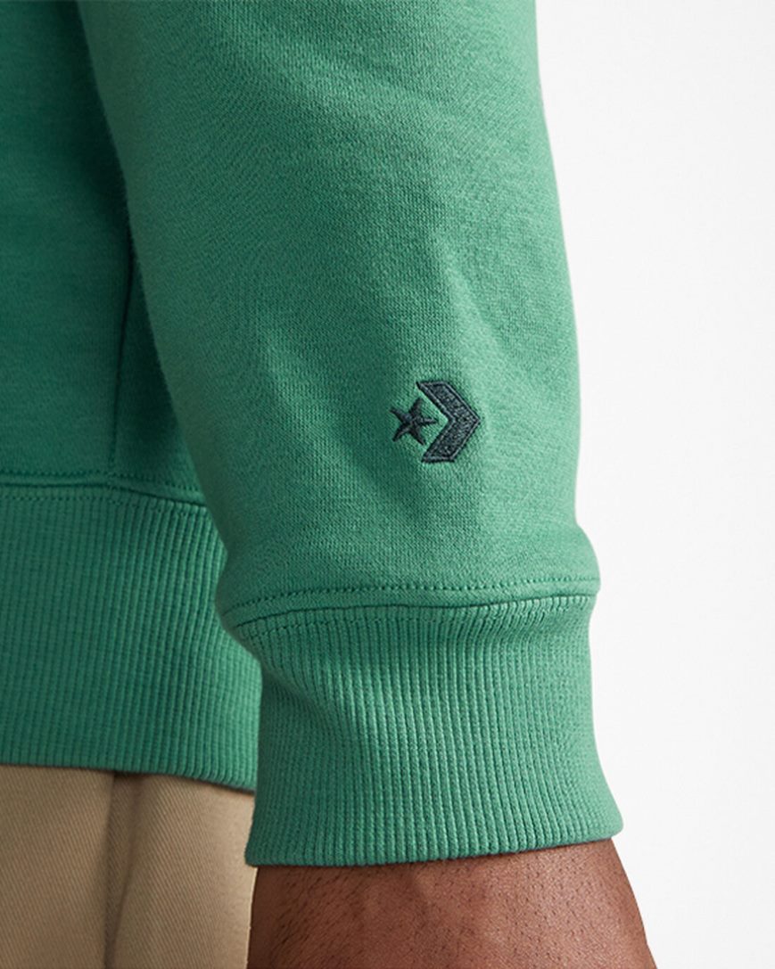 Men's Converse CONS Fleece Pullover Hoodie Green | AU 35EC6Y